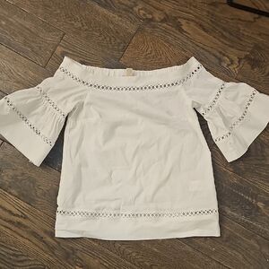 MICHAEL Michael Kors White Off-Shoulder Blouse